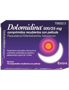 DOLOMIDINA EFG 500/25 MG 10 COMPRIMIDOS RECUBIERTOS